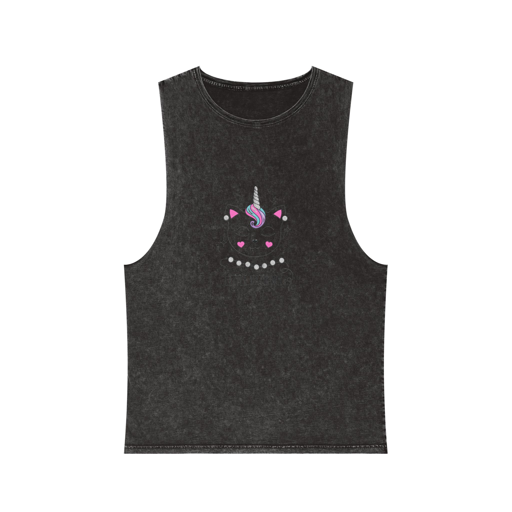 Little Caticorn Copia Unisex Stonewash Tank Top
