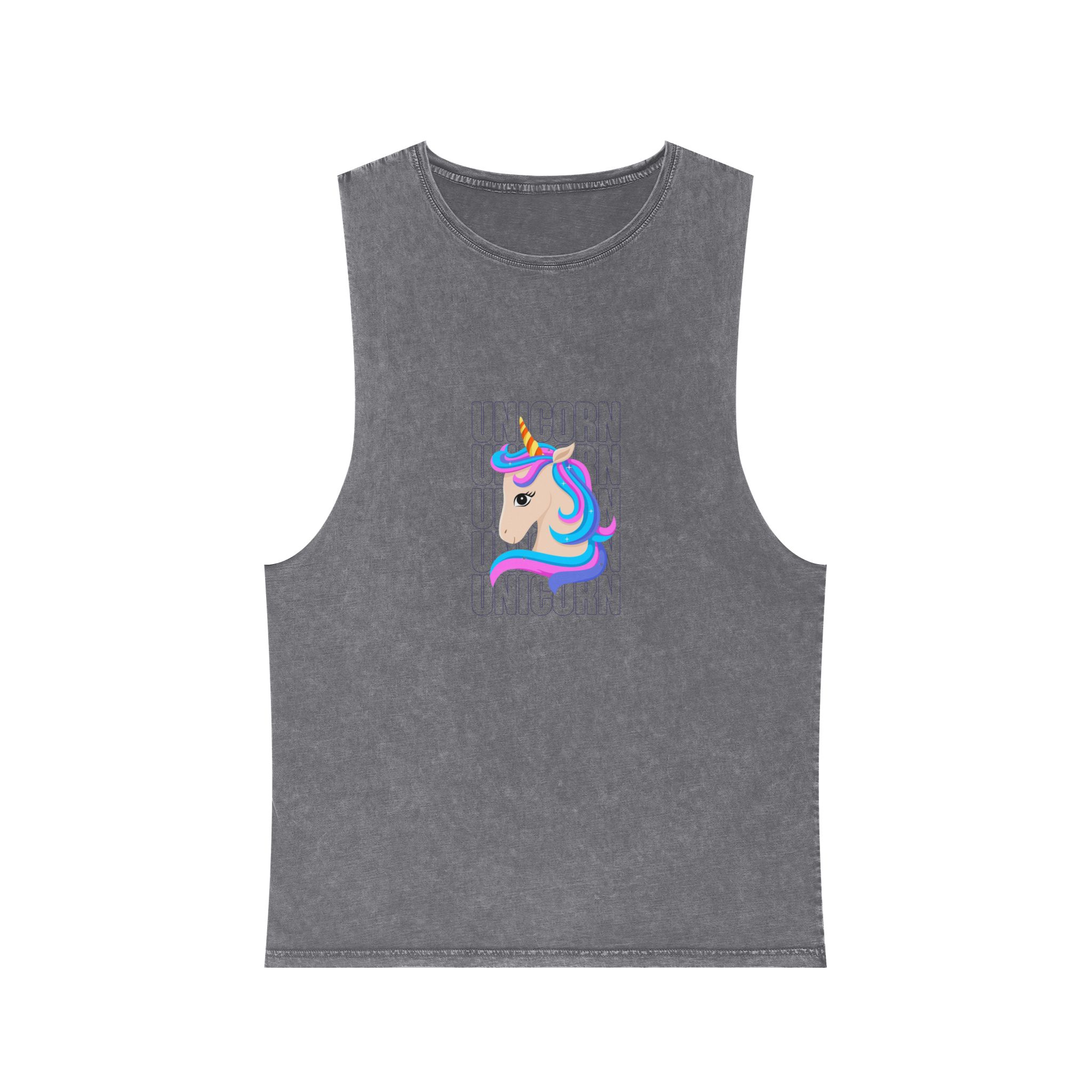 Cute Unicorn Unisex Stonewash Tank Top - Image 9