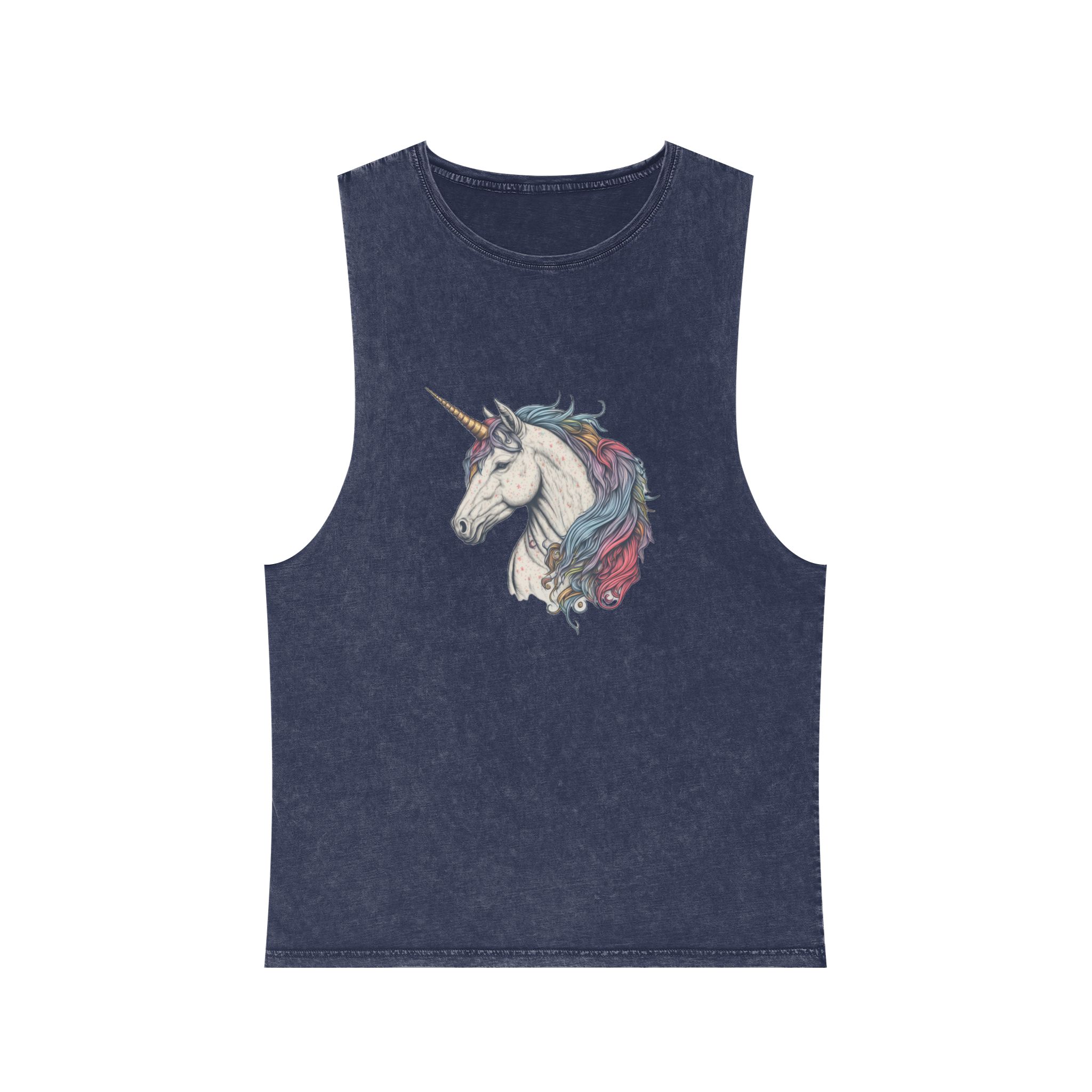 Colorful Unicorn Illustration Created With Ai Tools Copy Unisex Stonewash Tank Top - Image 13