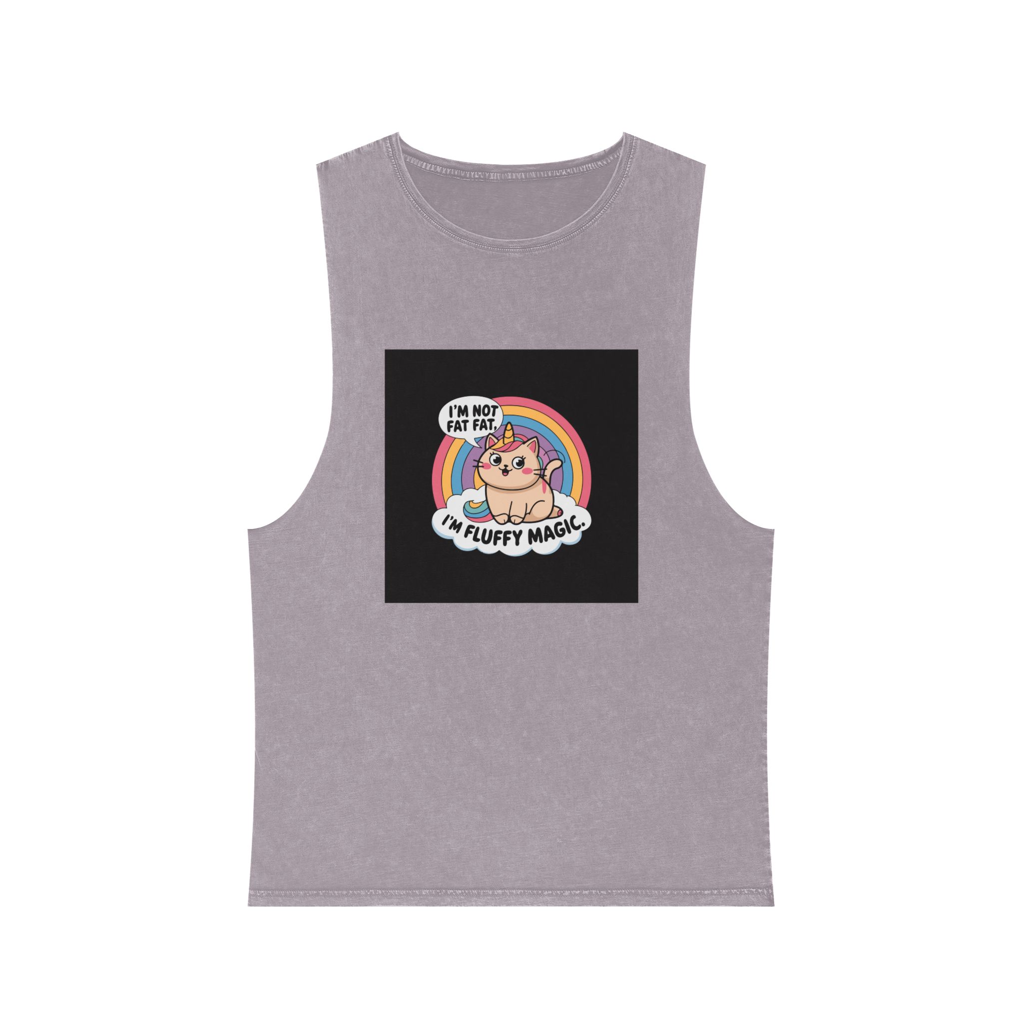 I'm Not Fat Unisex Stonewash Tank Top - Image 17