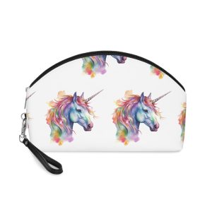 Unicorn Portrait Watercolor Illustration Rainbow Animal Watercolor Character Isolated White Makeup Bag