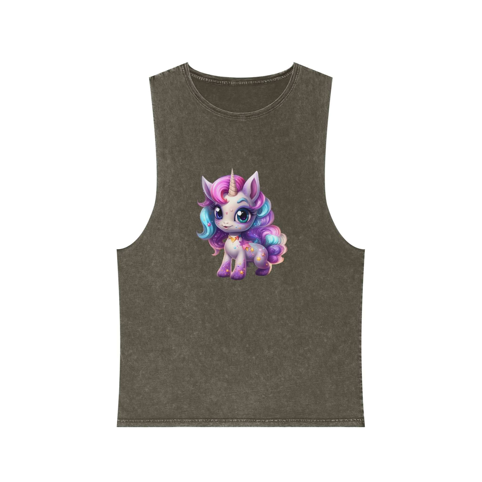 Beautiful Cute Baby Unicorn (1) Unisex Stonewash Tank Top - Image 5