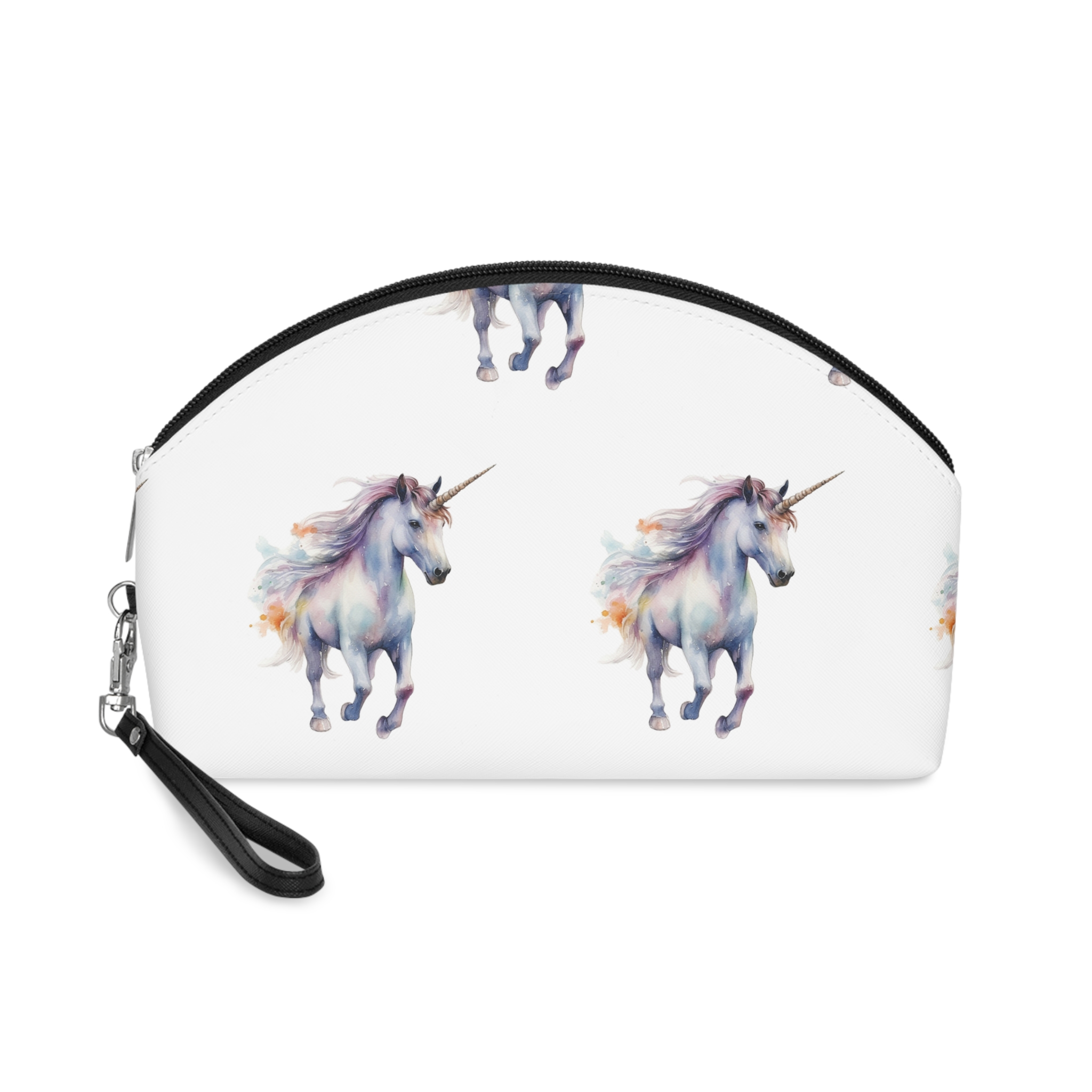 Painting Unicorn With Long Mane Colorful Mane Generative Ai (4) Makeup Bag