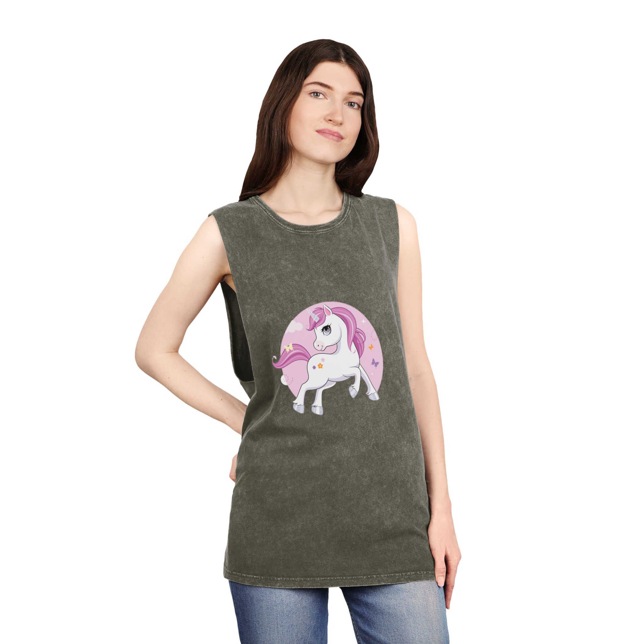 Unicorn V380 Unisex Stonewash Tank Top - Image 8