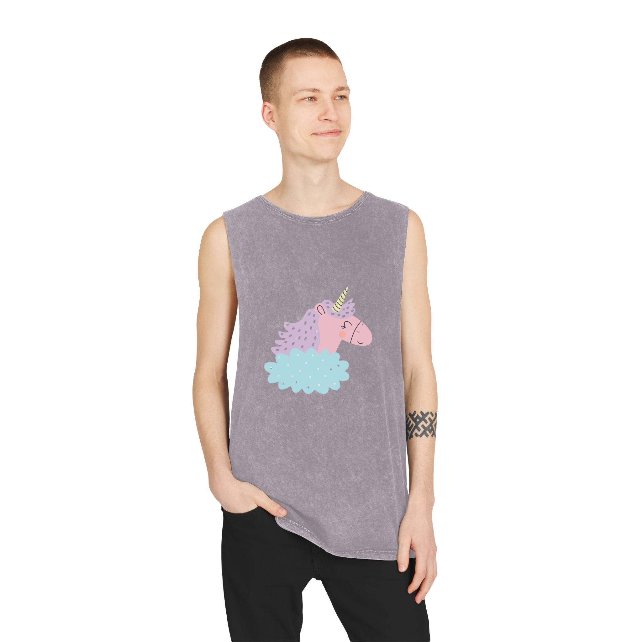 Sweetie Unicorn 184636 Unisex Stonewash Tank Top - Image 19