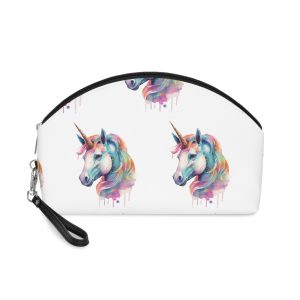 Close Up Unicorns Head With Colorful Mane Generative Ai Makeup Bag