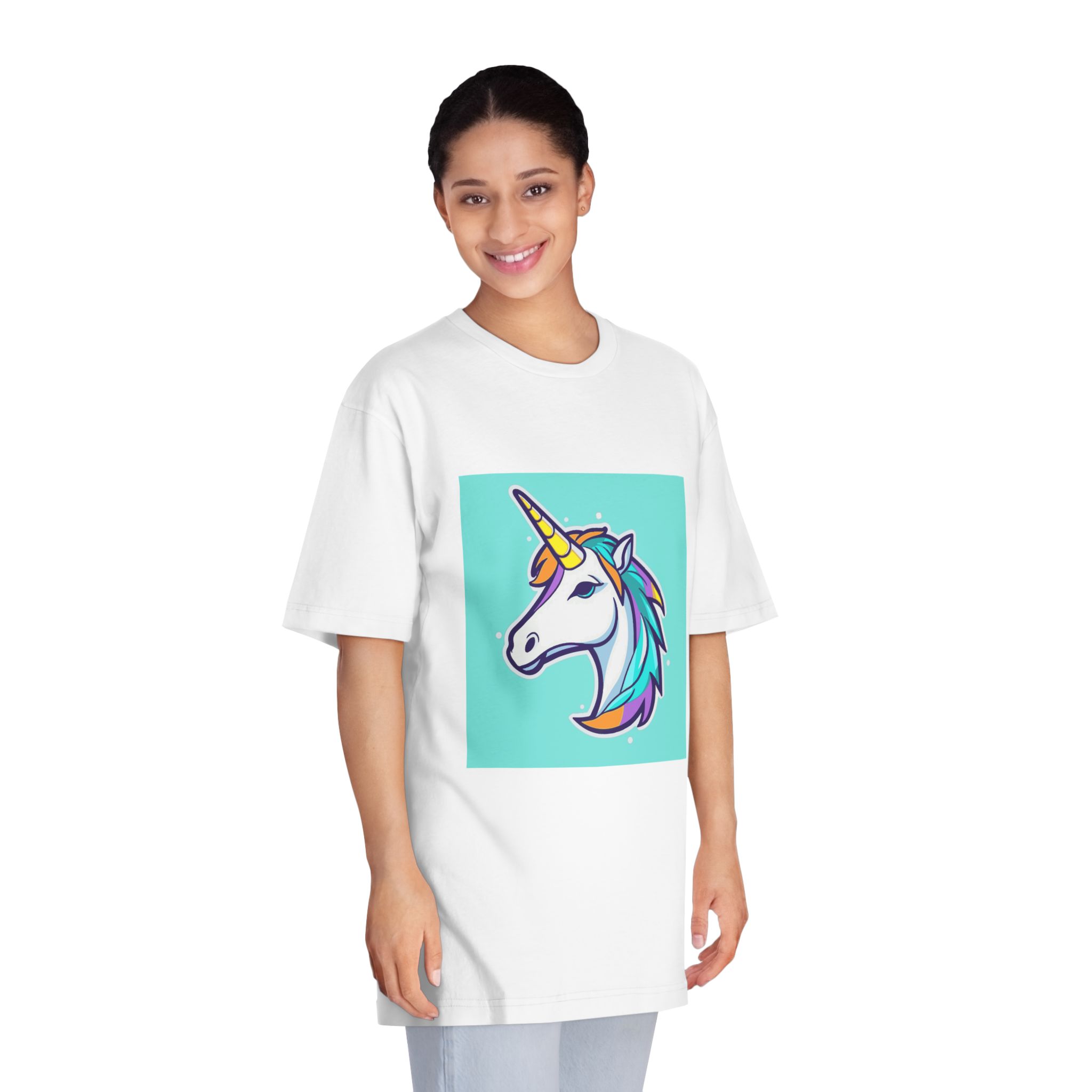 Cartoon Unicorn Head Vector With Maximum 16 Colors I 3 Unisex Classic Crewneck T Shirt - Image 3