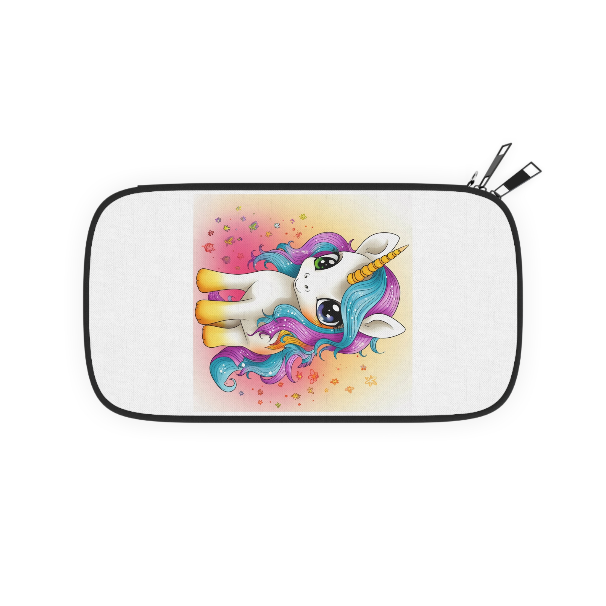 Close Up Cartoon Unicorn With Colorful Mane Generative Ai Passport Wallet