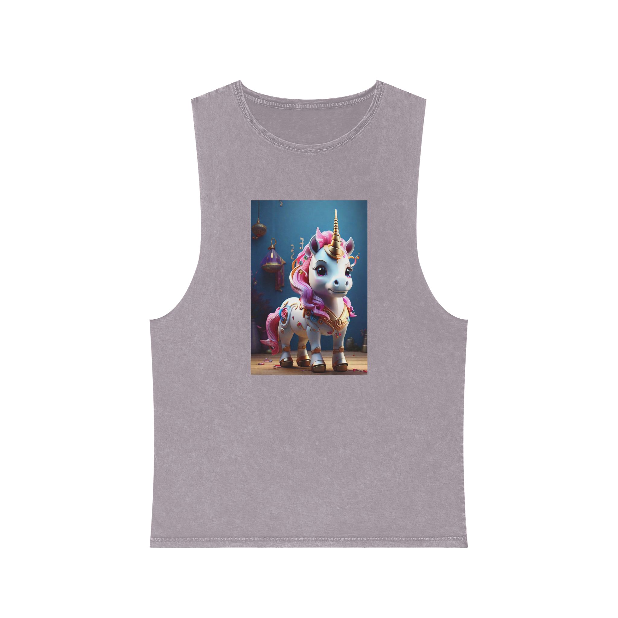 Animated Unicorn Children Generated By Ai (17) Unisex Stonewash Tank Top - Image 17
