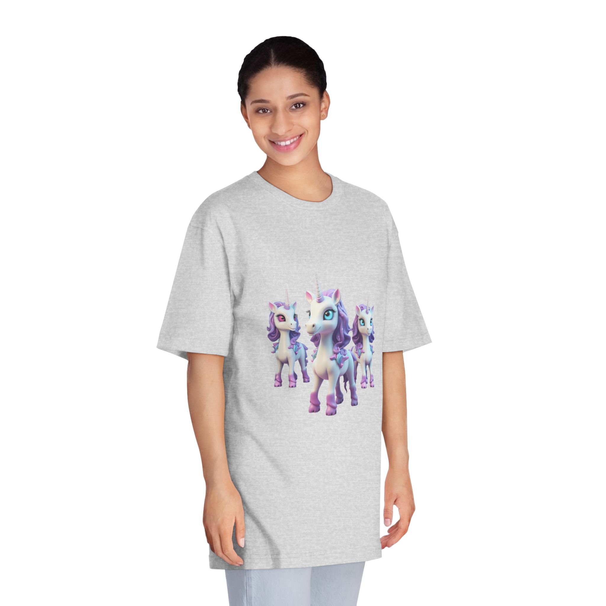 Mythical Unicorn Kids Figurine Style (2) Unisex Classic Crewneck T Shirt - Image 15