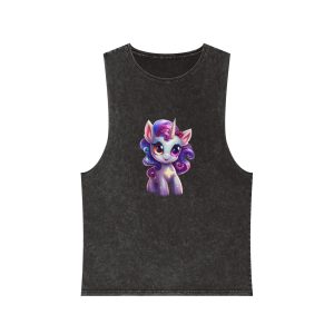 Beautiful Cute Baby Unicorn (2) Unisex Stonewash Tank Top