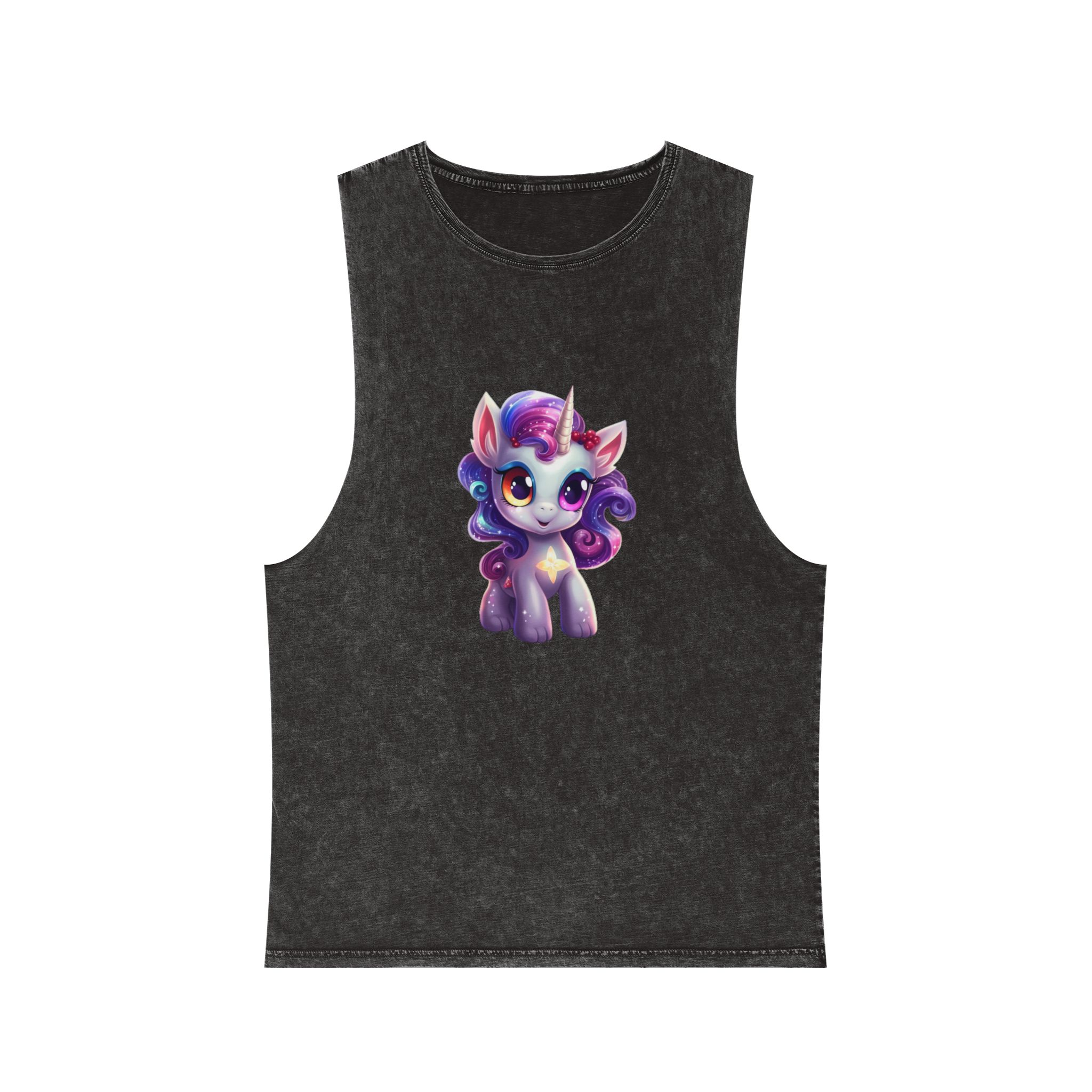 Beautiful Cute Baby Unicorn (2) Unisex Stonewash Tank Top