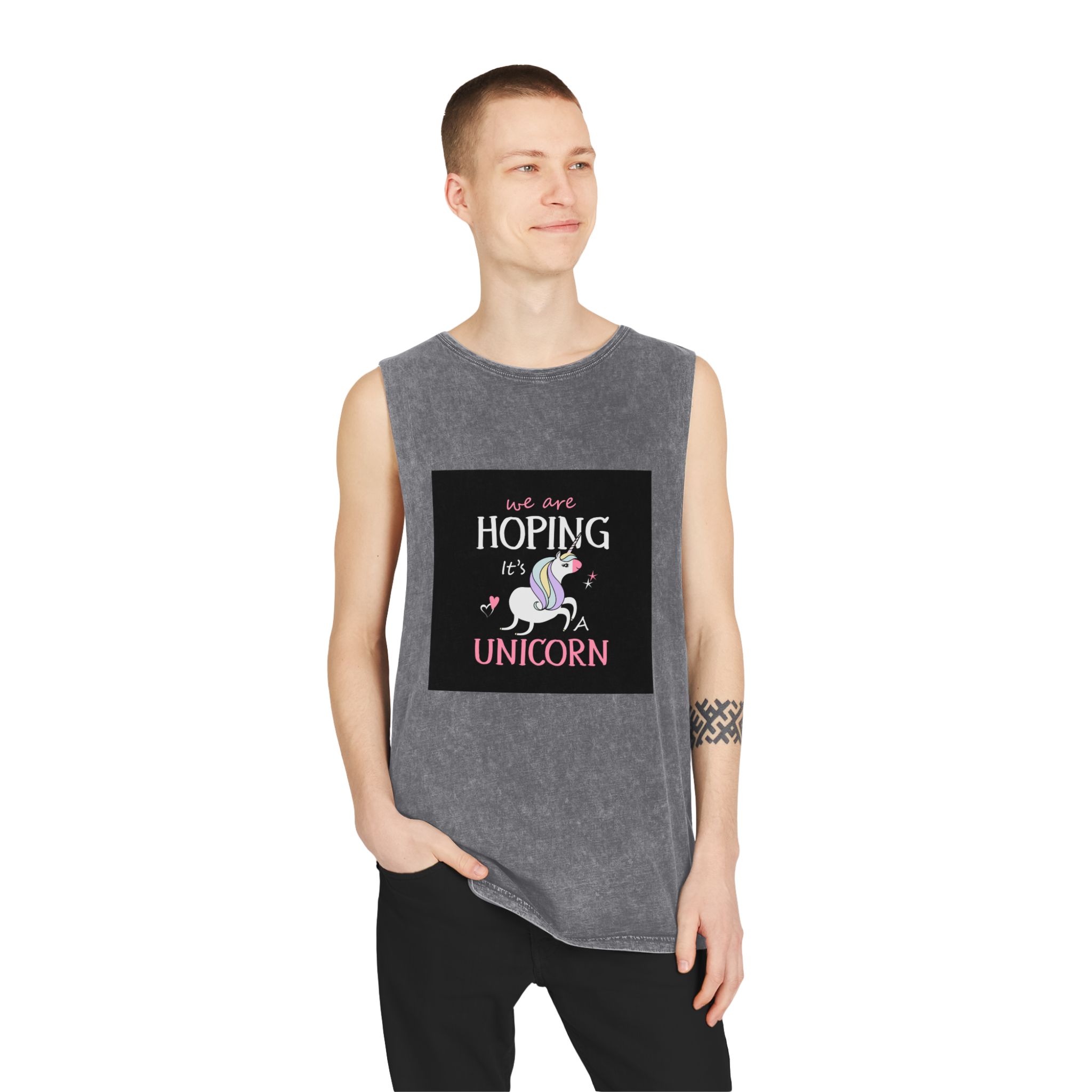 Unicorn 15 Unisex Stonewash Tank Top - Image 11