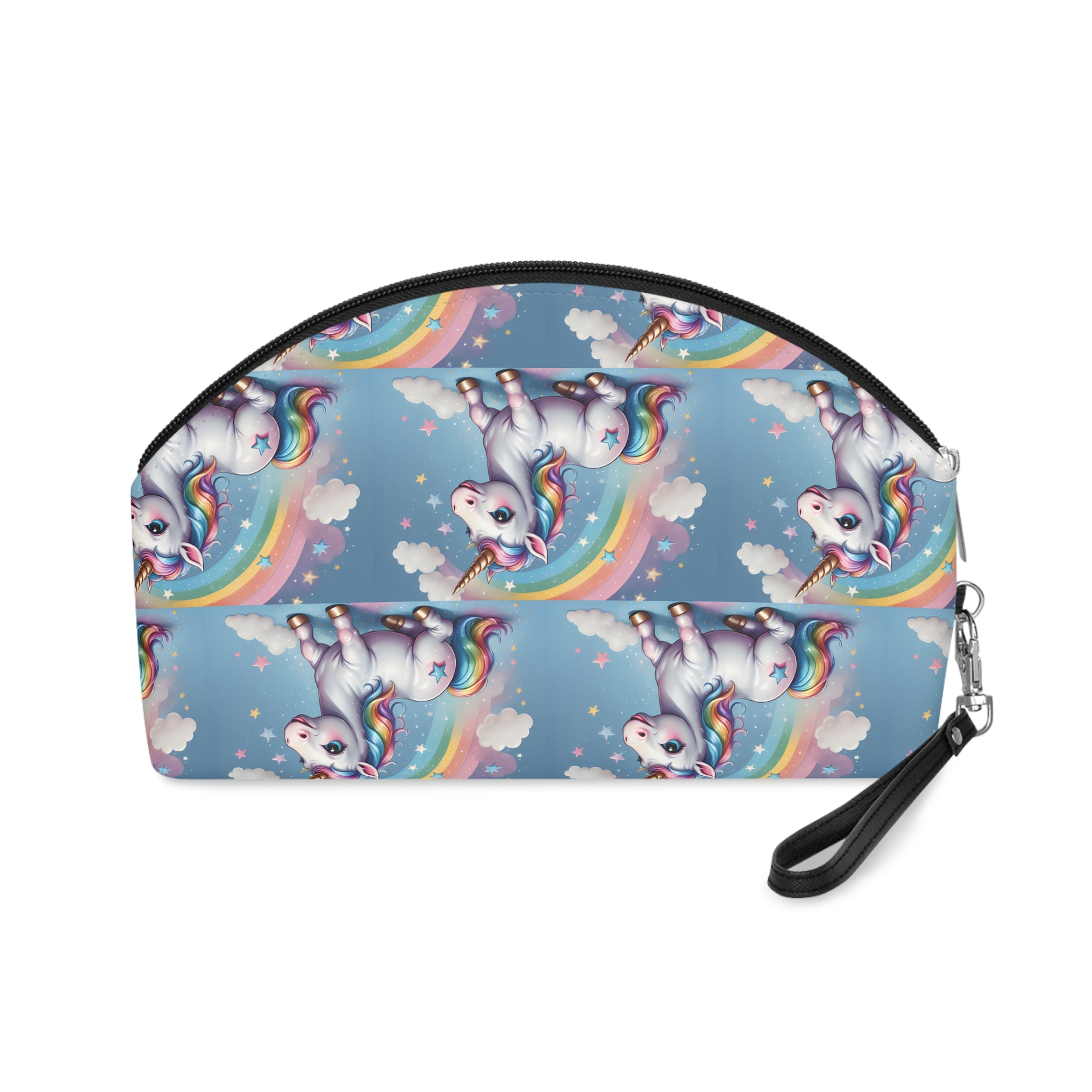 Happy Unicorn Background Sky Rainbow Makeup Bag - Image 2