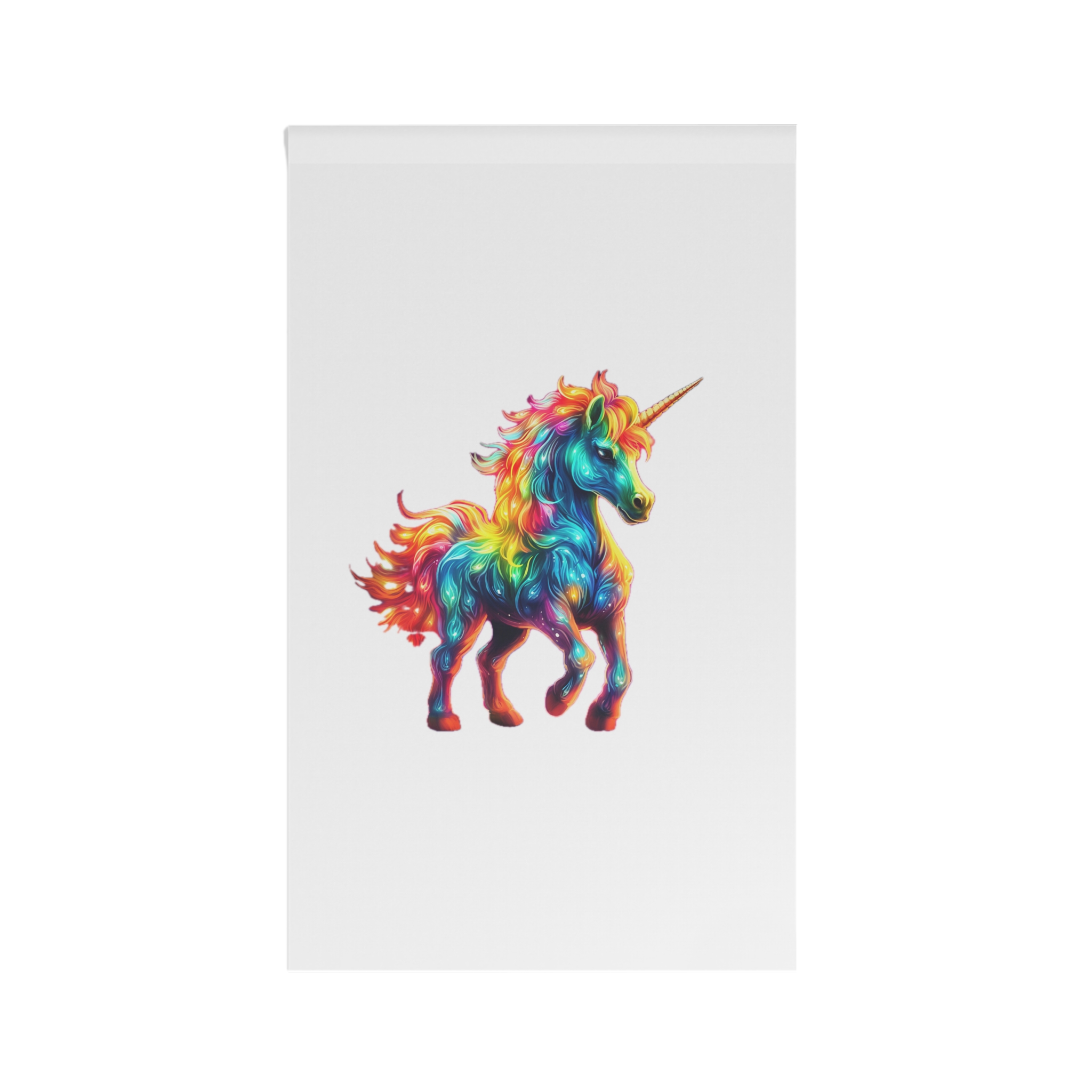 Unicorn With Colorful Mane Glowing Manes Purple Background Generative Ai House Banner