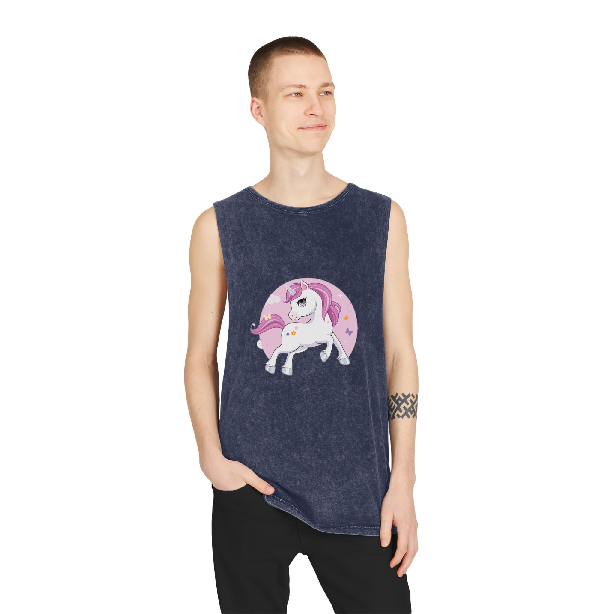 Unicorn V380 Unisex Stonewash Tank Top - Image 15