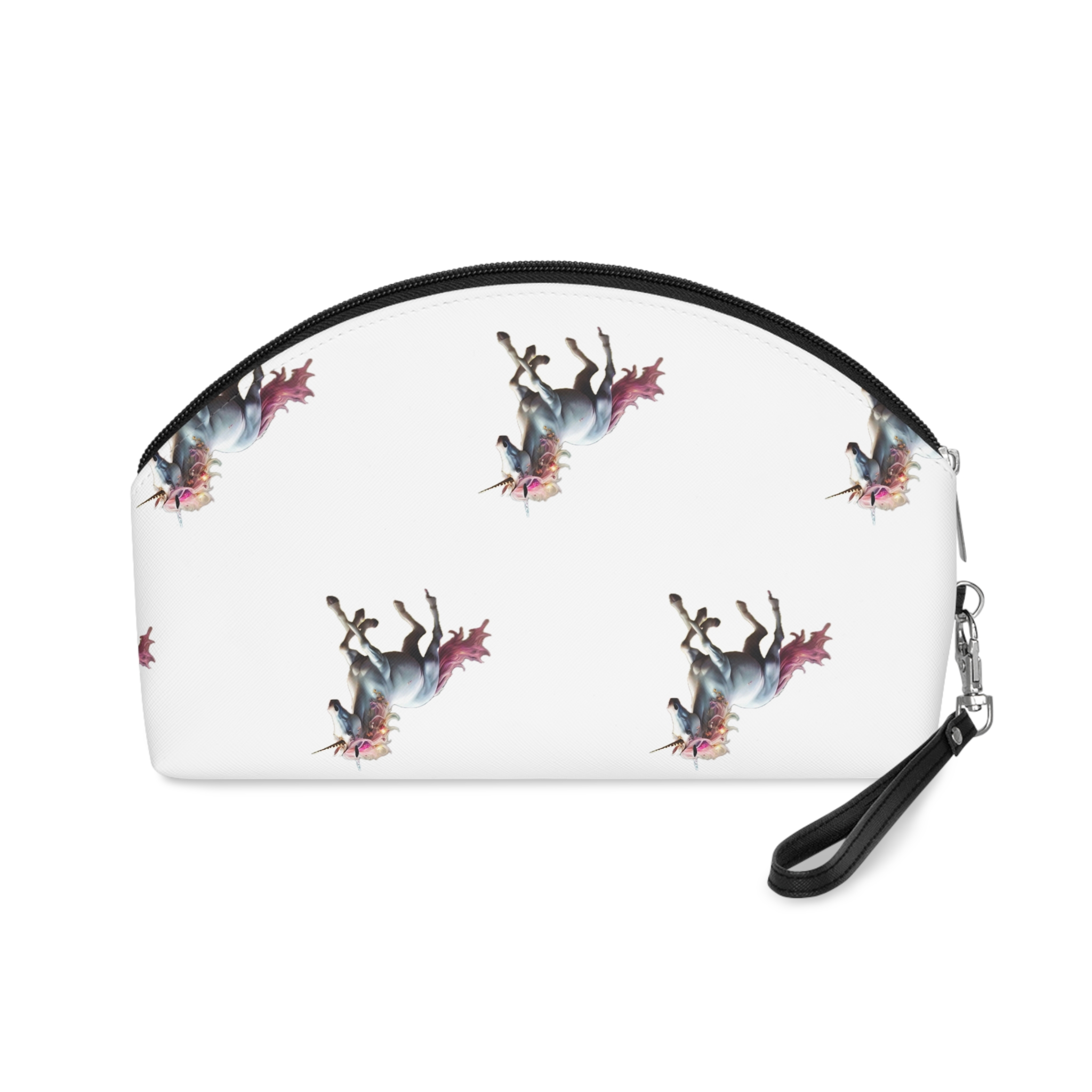Beautiful Unicorn Running Magical Meadow Unicorn Background Images Whimsical Unicorn (5) Makeup Bag - Image 2