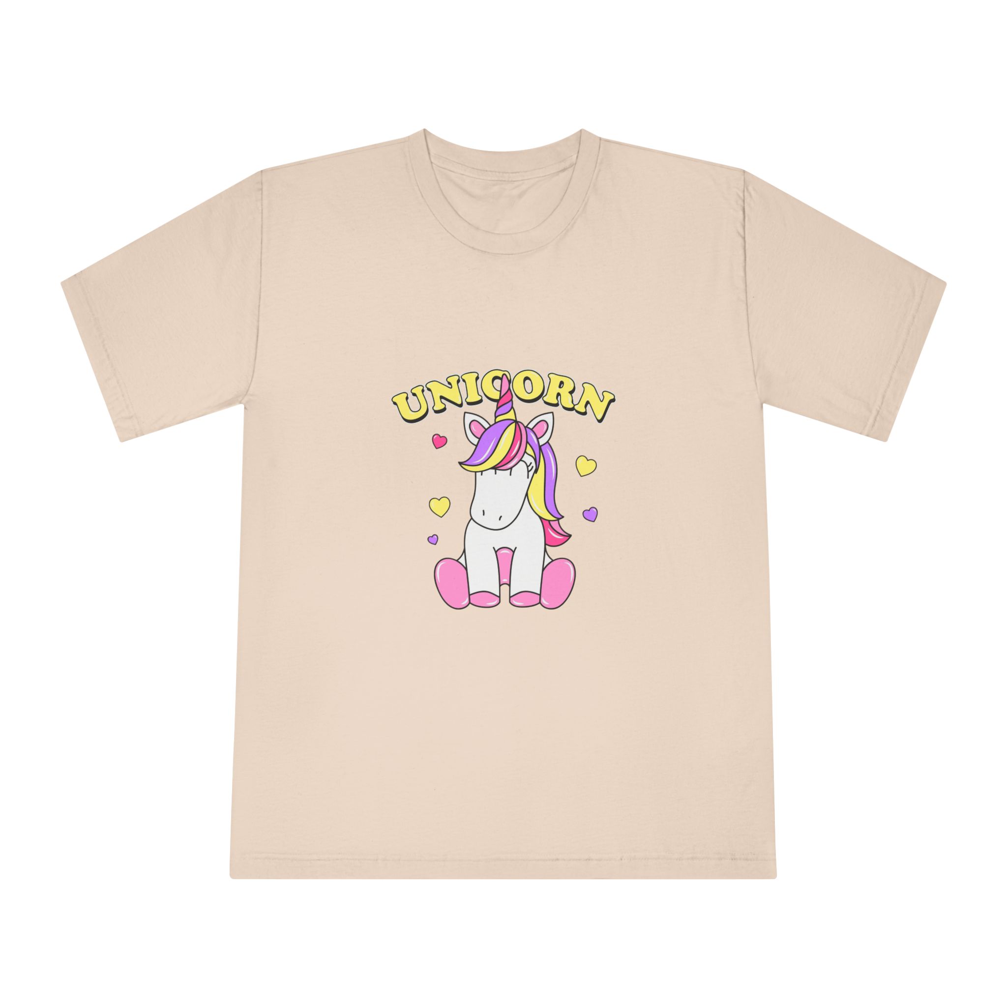 Cute Unicorn With Colorful Hair Hearts Unisex Classic Crewneck T Shirt - Image 9