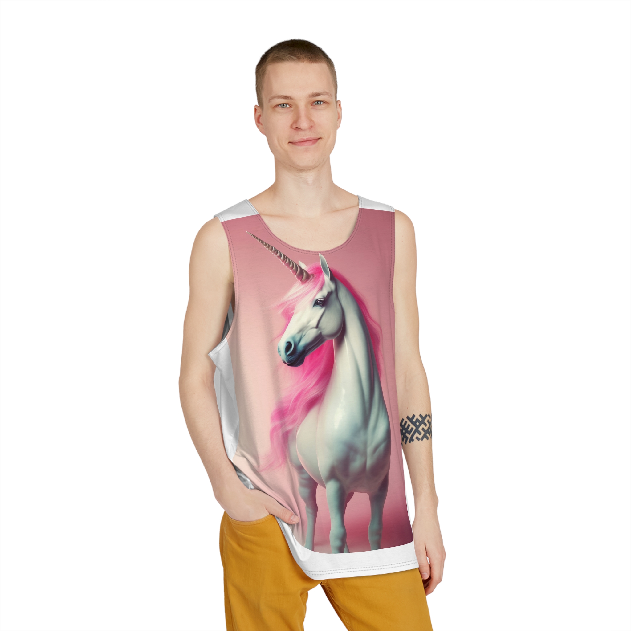 Magical Mythical Unicorn Creature 13 Mens Tank Aop - Image 3