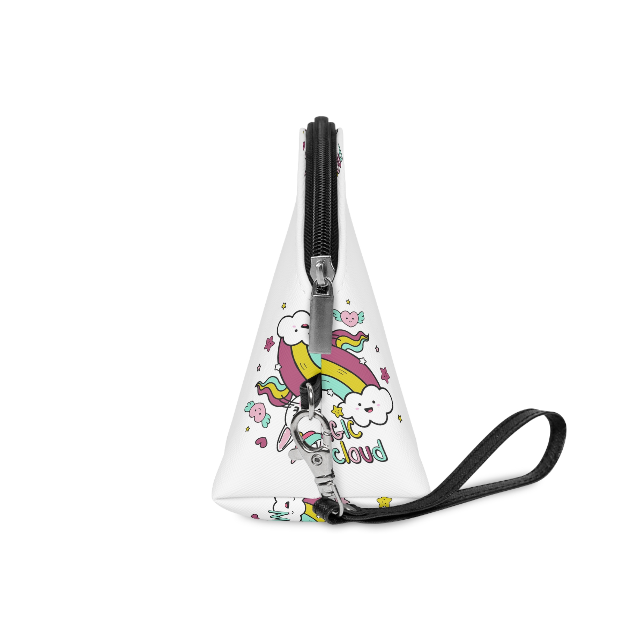 Unicorn Cat Rainbow With Magic Cloud Illustration Makeup Bag - Image 3