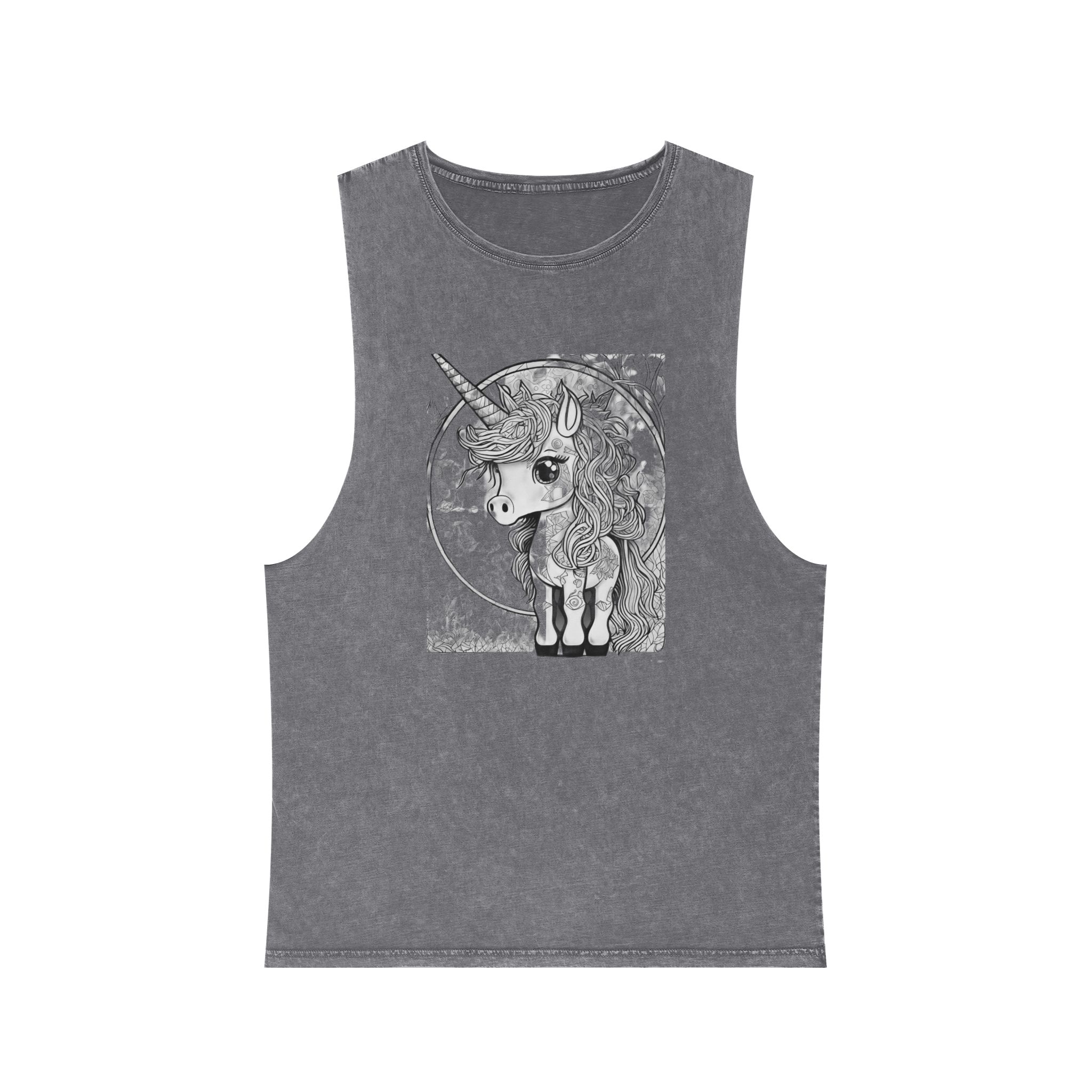Children S Unicorn Fantasy Art Unisex Stonewash Tank Top - Image 9