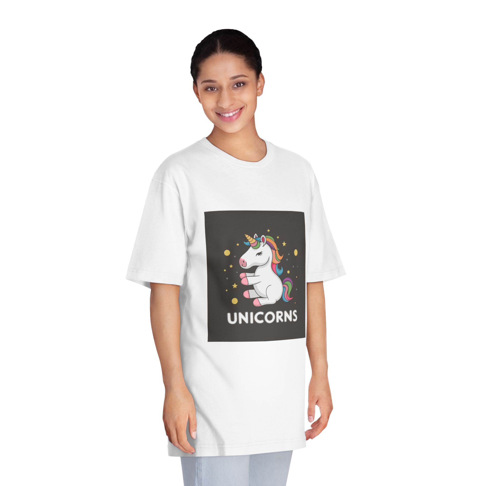 Cute Unicorn Illustration T Shirt Design Unicorn Vector Unicorn Princess Cartoon Vector Unisex Classic Crewneck T Shirt - Image 3