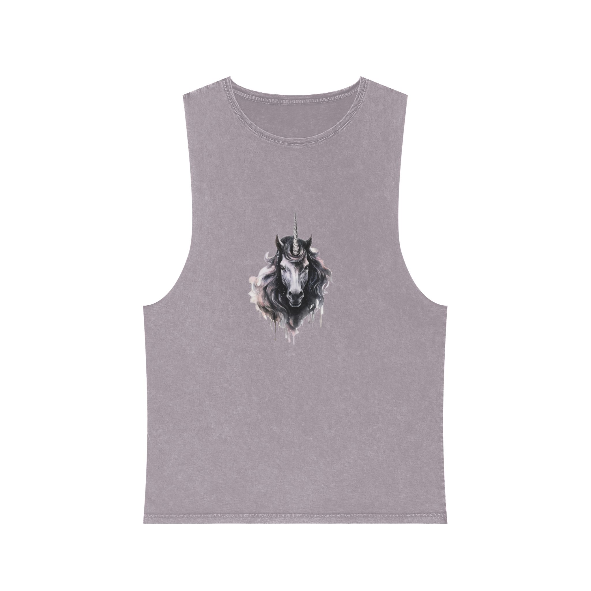 Painting Unicorn With Long Mane Horn Generative Ai Unisex Stonewash Tank Top - Image 17