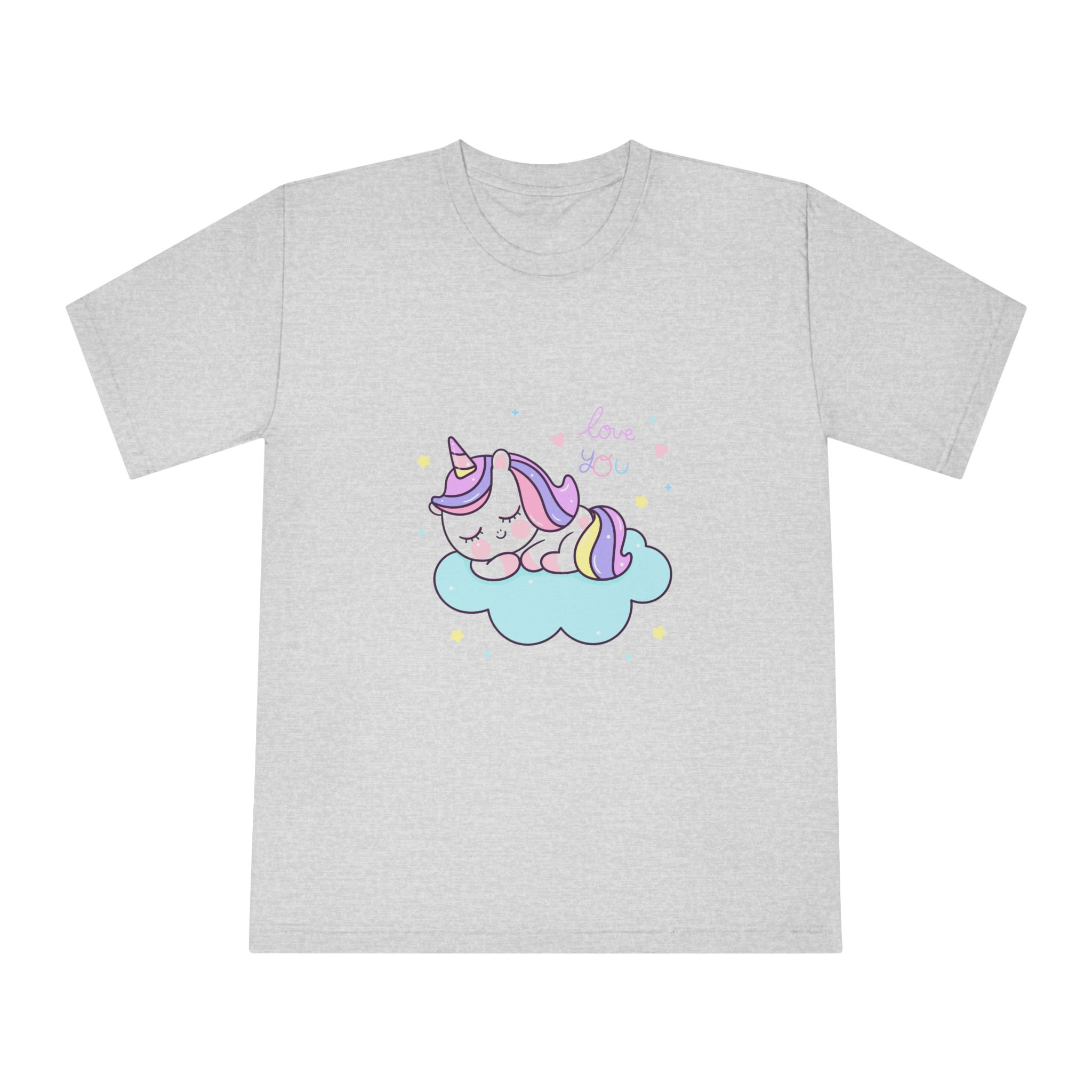 Cute Unicorn Sleep Cartoon Cloud Sweet Dream Kawaii Hand Drawn Unisex Classic Crewneck T Shirt - Image 13