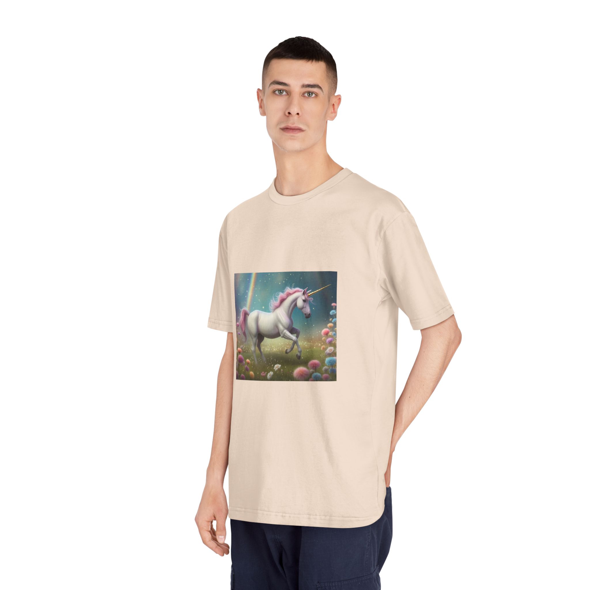 Beautiful Unicorn Running Magical Meadow Unicorn Background Images Whimsical Unicorn (71) Unisex Classic Crewneck T Shirt - Image 12