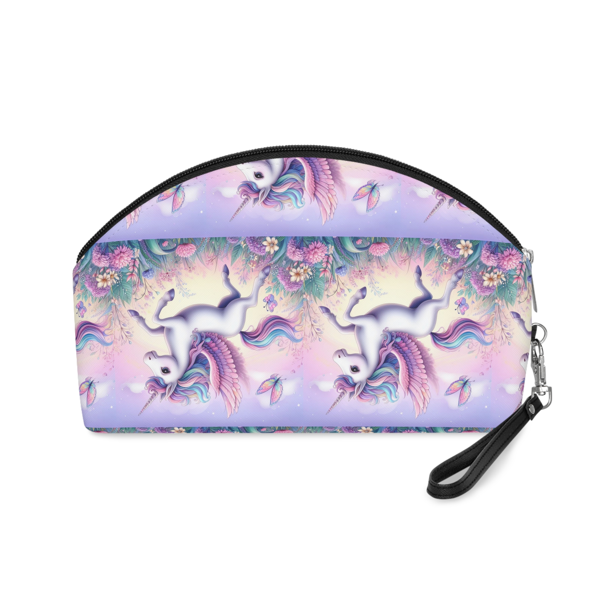 Beautiful Unicorn Running Magical Meadow Unicorn Background Images Whimsical Unicorn (1) Makeup Bag - Image 2
