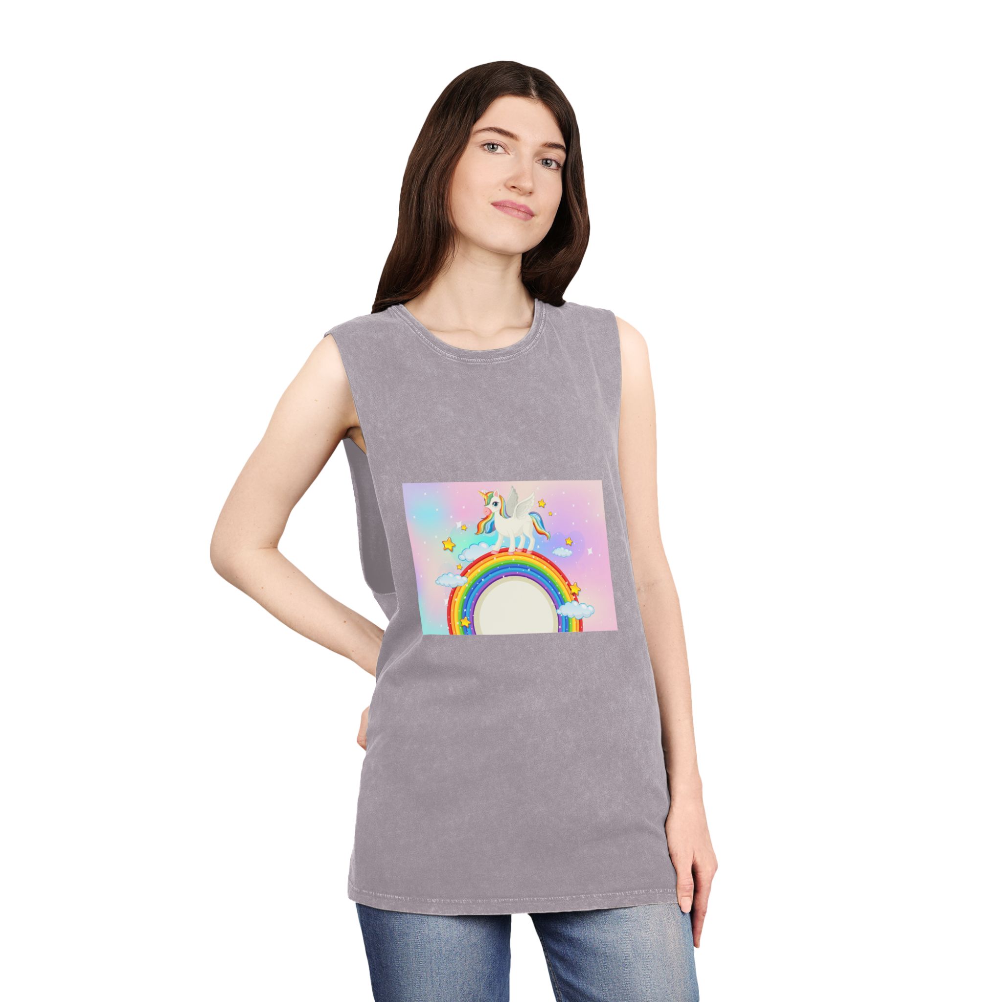Unicorn V4 Unisex Stonewash Tank Top - Image 20