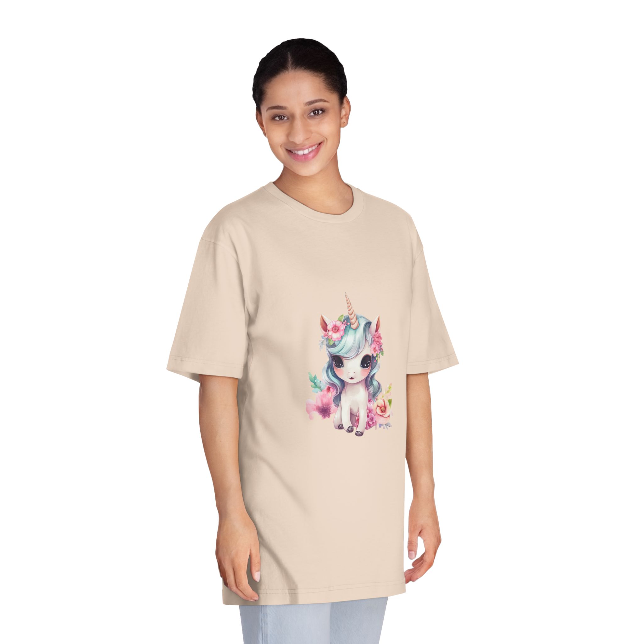 Unicorn With Flower Crown Its Head (1) Unisex Classic Crewneck T Shirt - Image 11