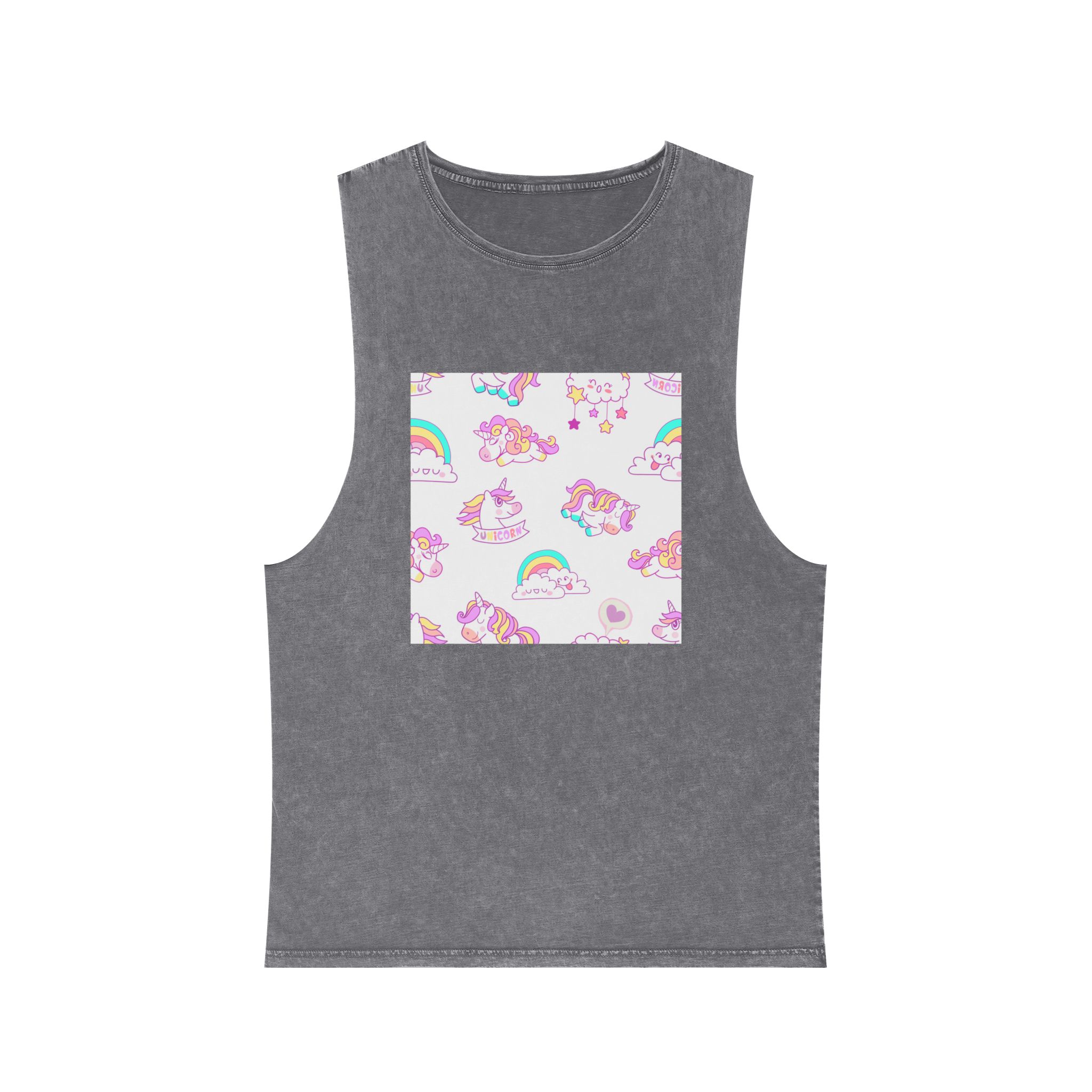 Seamless Unicorn Unisex Stonewash Tank Top - Image 9