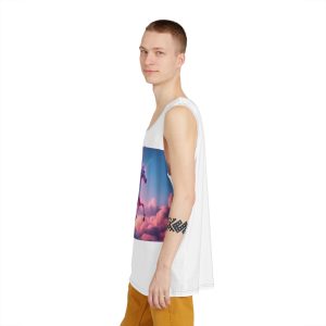 Magical Pink Unicorn Background Sky With Pink Clouds (1) Mens Tank Aop