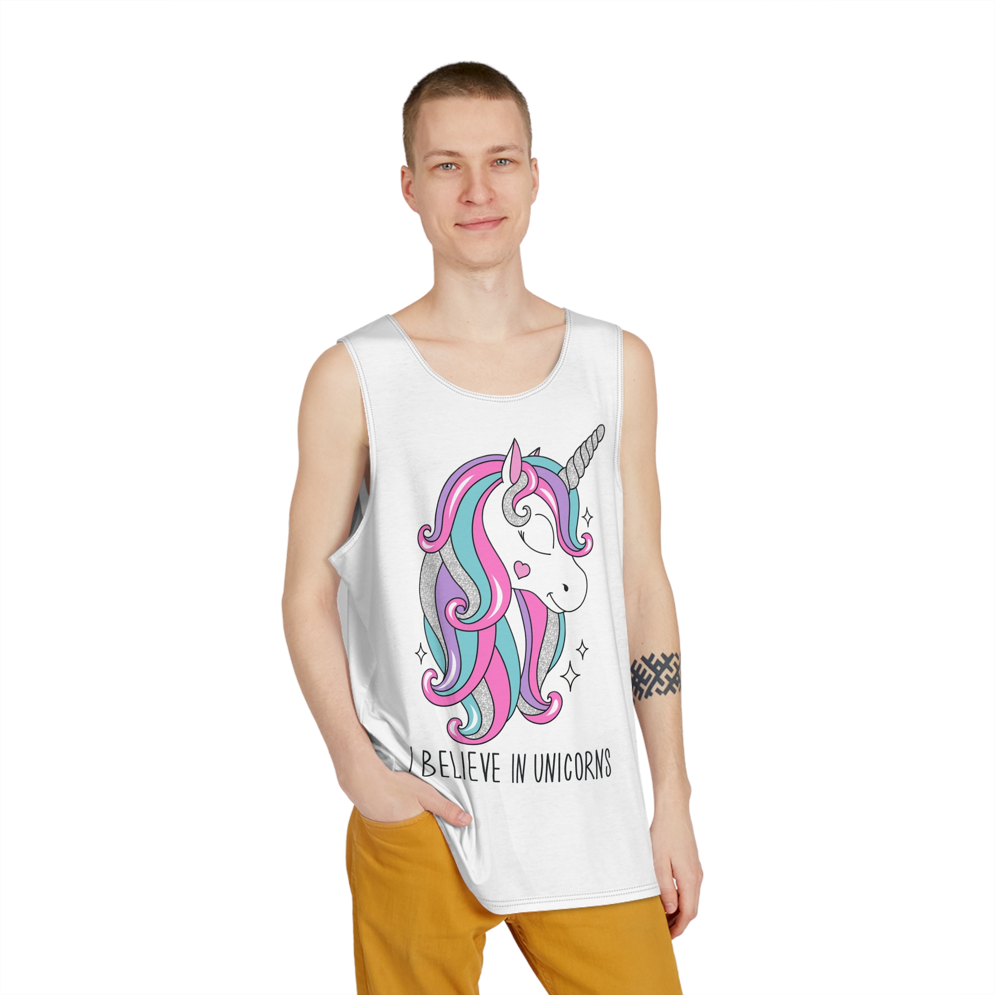 I Belive In Unicorns Copia Mens Tank Aop - Image 3
