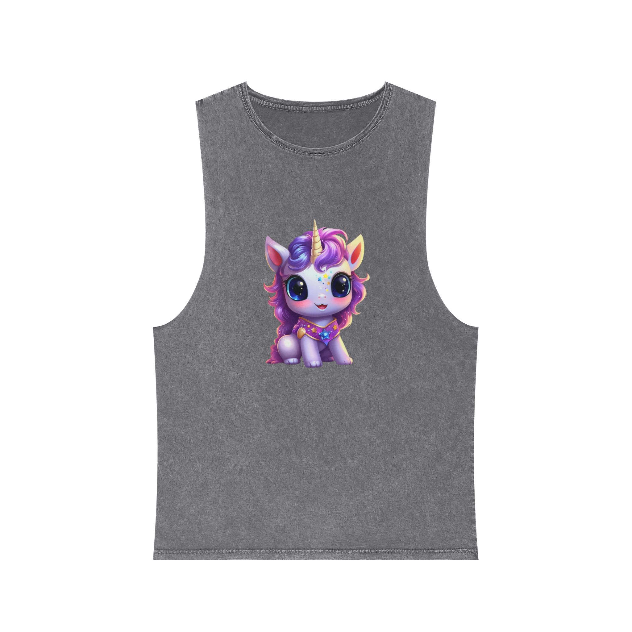 Beautiful Cute Baby Unicorn (4) Unisex Stonewash Tank Top - Image 9