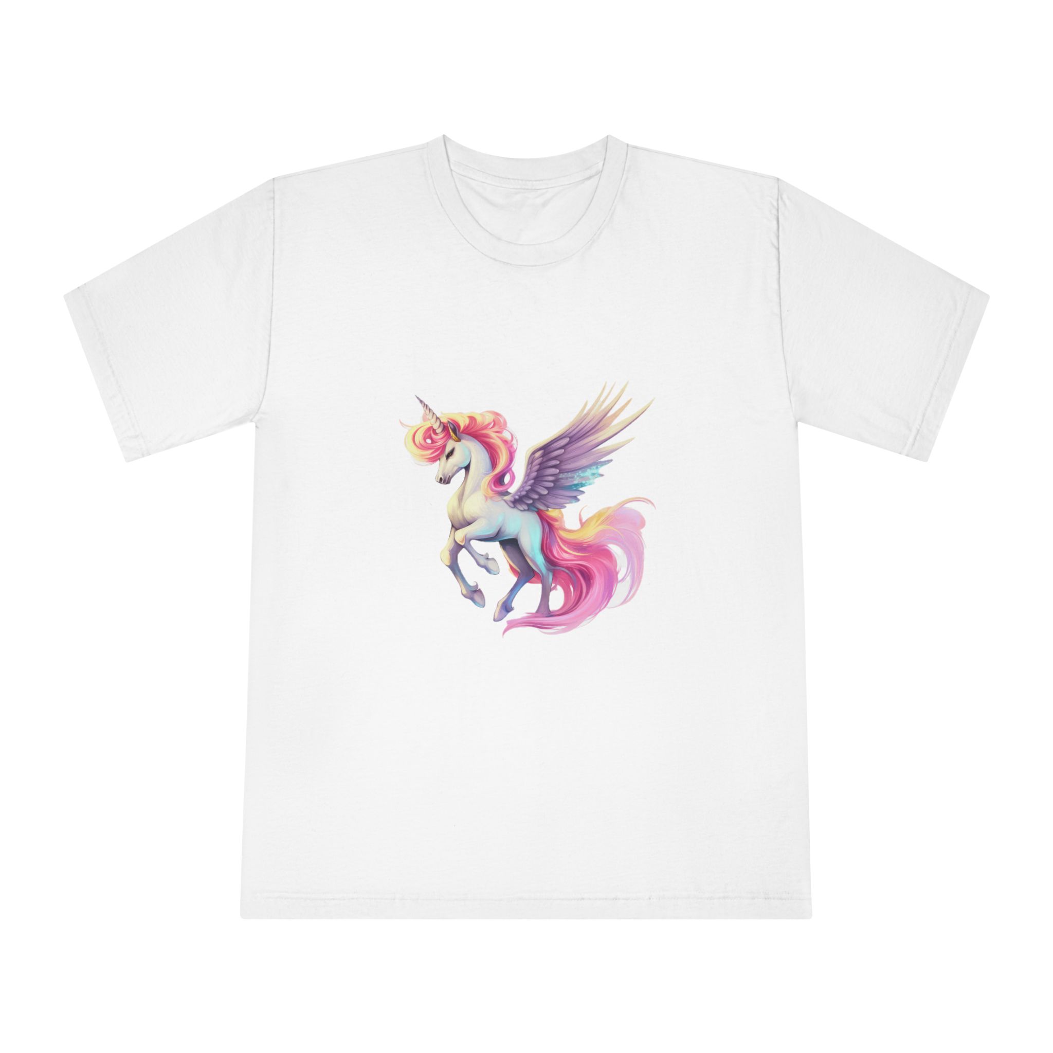Unicorn With Wings Pink Mane Unisex Classic Crewneck T Shirt