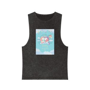 Cute Card With Fairy Unicorns Love Unisex Stonewash Tank Top