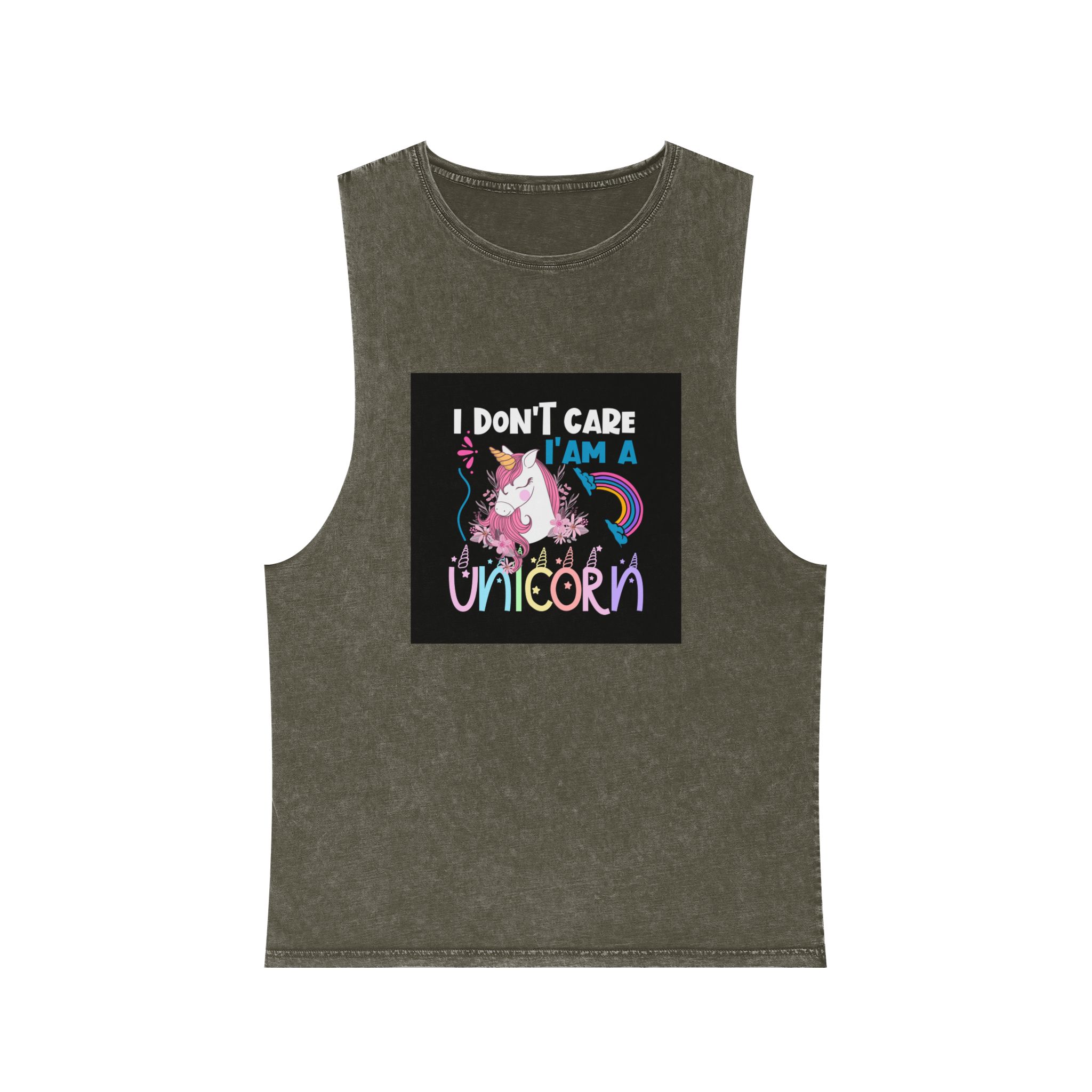 Unicorn Design 2 Unisex Stonewash Tank Top - Image 5