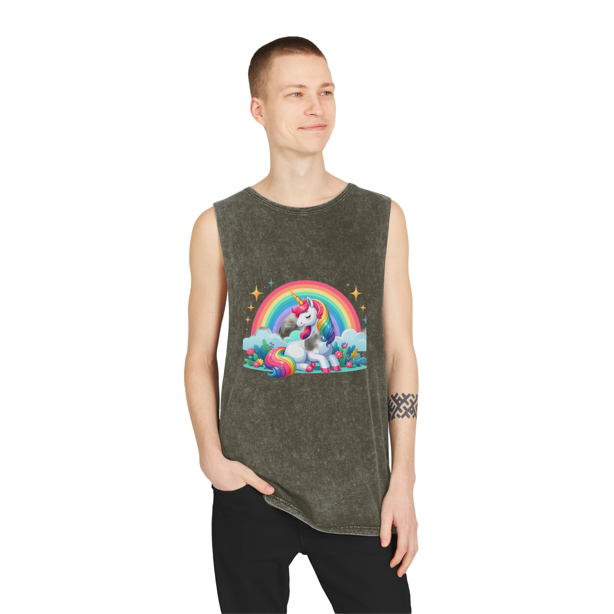 Unicorn Copia 2 Unisex Stonewash Tank Top - Image 7