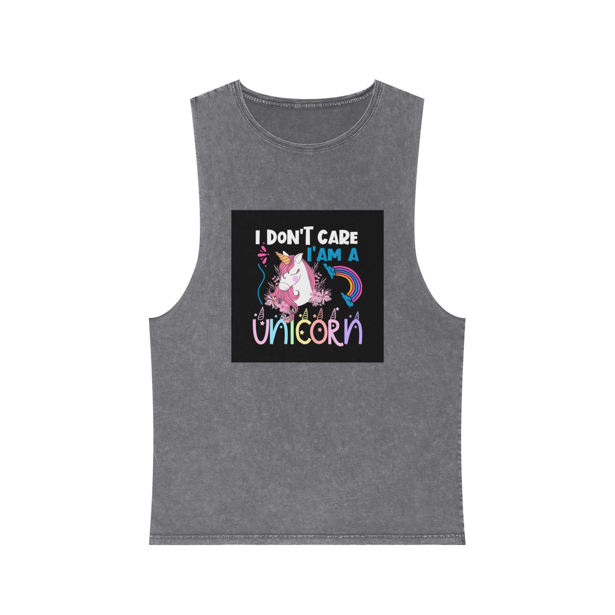 Unicorn Design 2 Unisex Stonewash Tank Top - Image 9