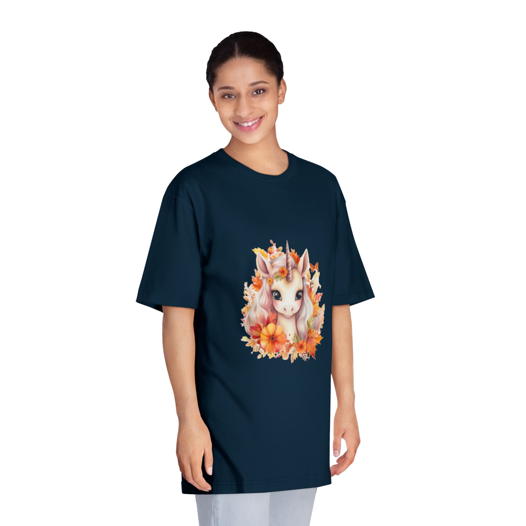There Is Unicorn With Long Mane Flowers Around It Generative Ai Unisex Classic Crewneck T Shirt - Image 19