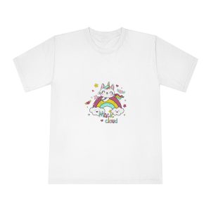 Unicorn Cat Rainbow With Magic Cloud Illustration Unisex Classic Crewneck T Shirt