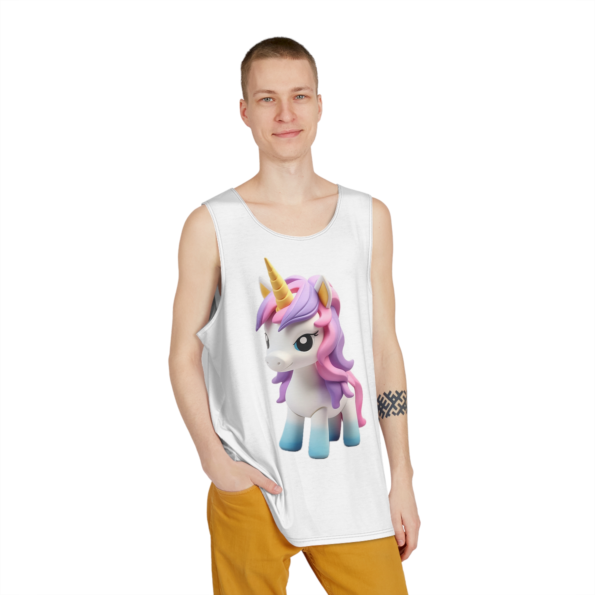 Mythical Unicorn Kids Figurine Style (5) Mens Tank Aop - Image 3