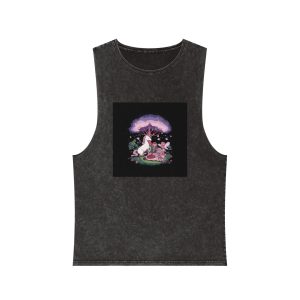 Purple Unicorn With Tree Words Unicorn It Unisex Stonewash Tank Top