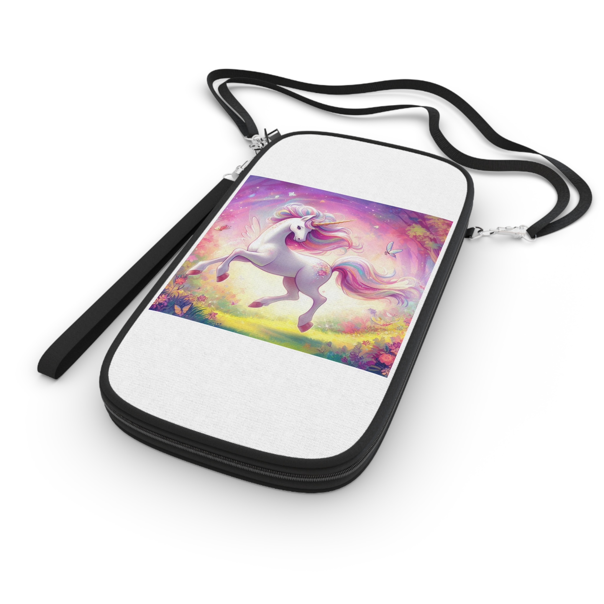 Beautiful Unicorn Running Magical Meadow Unicorn Background Images Whimsical Unicorn (2) Passport Wallet - Image 3