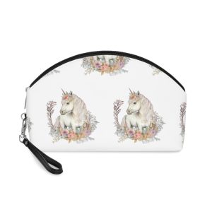 Watercolor Forest Cartoon Isolated Cute Baby Unicorn Animal Illustration Ai Generative Makeup Bag