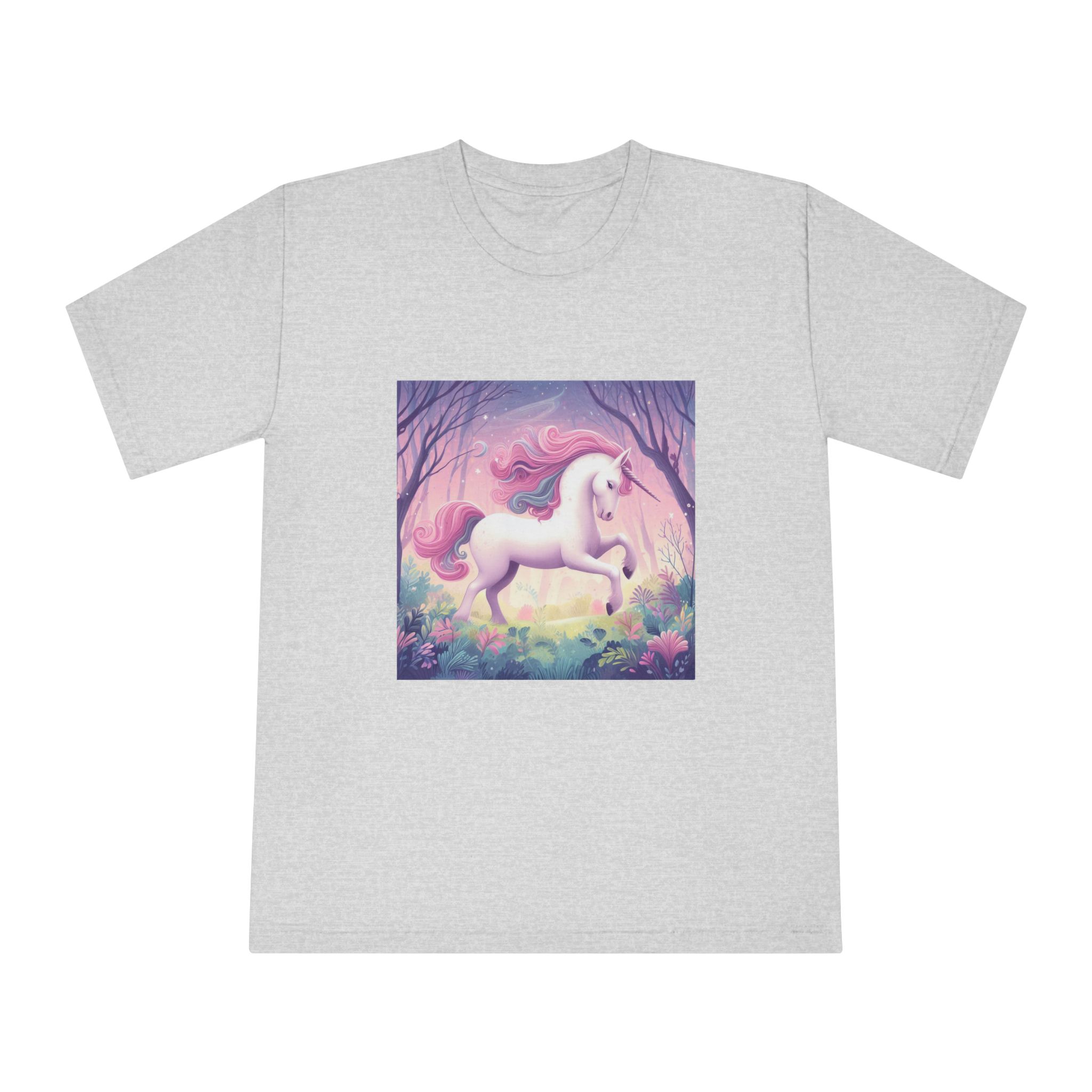 Beautiful Unicorn Running Magical Meadow Unicorn Background Images Whimsical Unicorn (25) Unisex Classic Crewneck T Shirt - Image 13