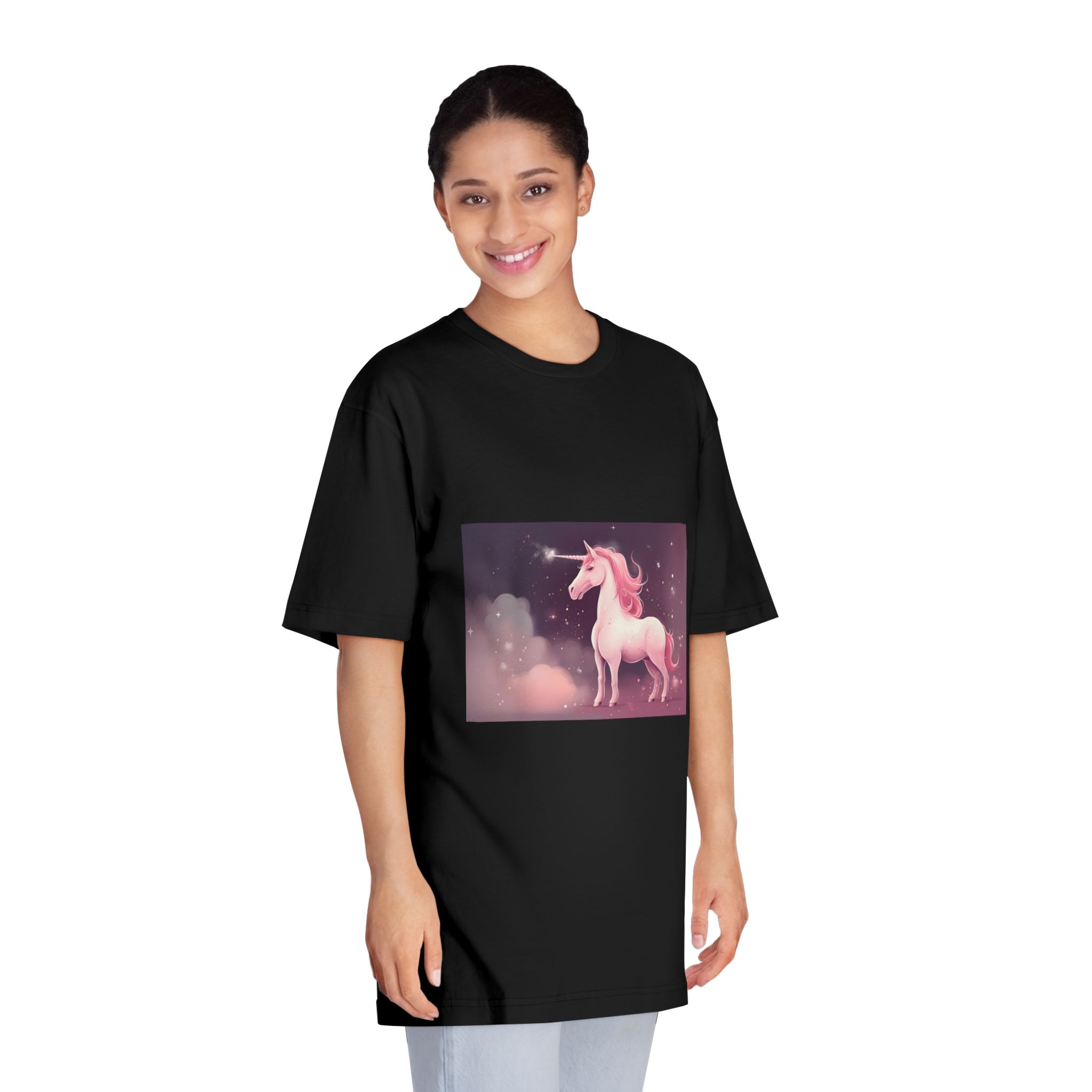 Pink Unicorn Fantastic Illustration Unisex Classic Crewneck T Shirt - Image 7