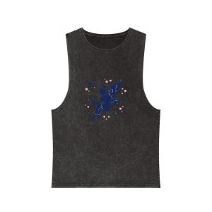 Flat Design Unicorn Silhouette Unisex Stonewash Tank Top